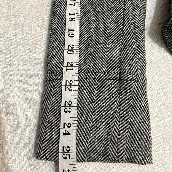 Esprit Women’s M Wool Blend Herringbone Coat Faux Fur Hood Button Front Winter - Picture 13 of 15